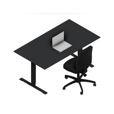 Hæve-sænkebord Dencon V2874 1600x900 sort stel antr. lam pl