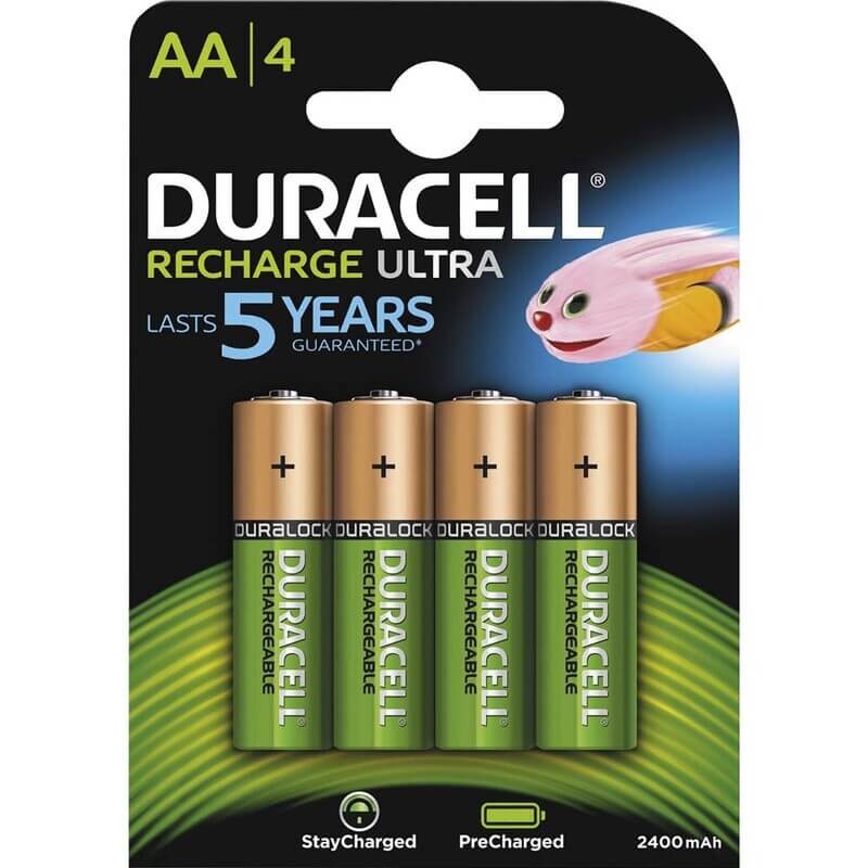 Batteri Duracell genopladelig AA 2400mAh 4stk/pk
