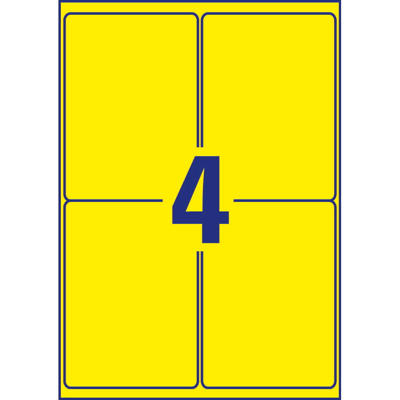 Etiketter Avery outdoor gul 99,1x139mm 4stk/ark L6127-20