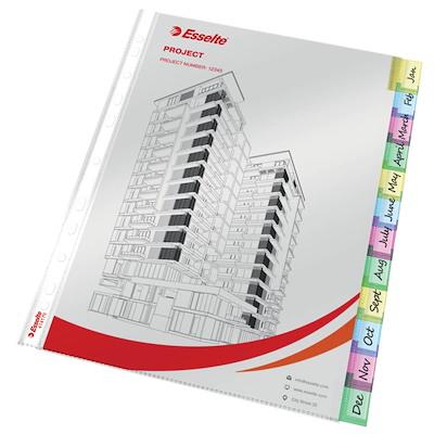 Plastlomme A4 Maxi index 12-delt flerfarvet /10