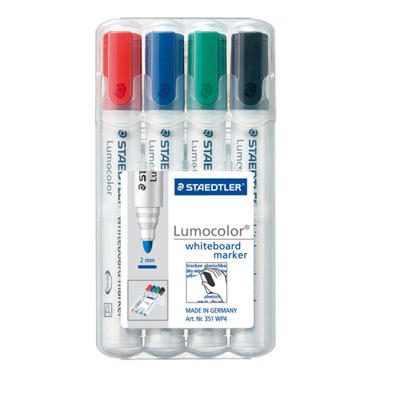 Whiteboard marker Staedtler 351WP4 ass Lumocolor 2,0mm rund