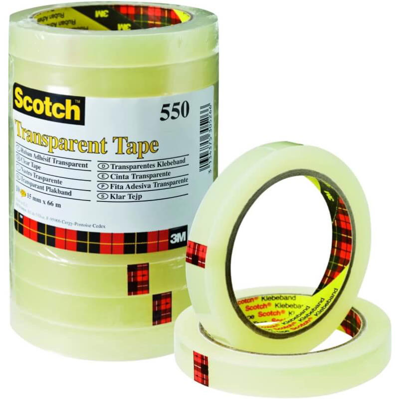 Tape Scotch kontortape 550 transparent 15mmx66m