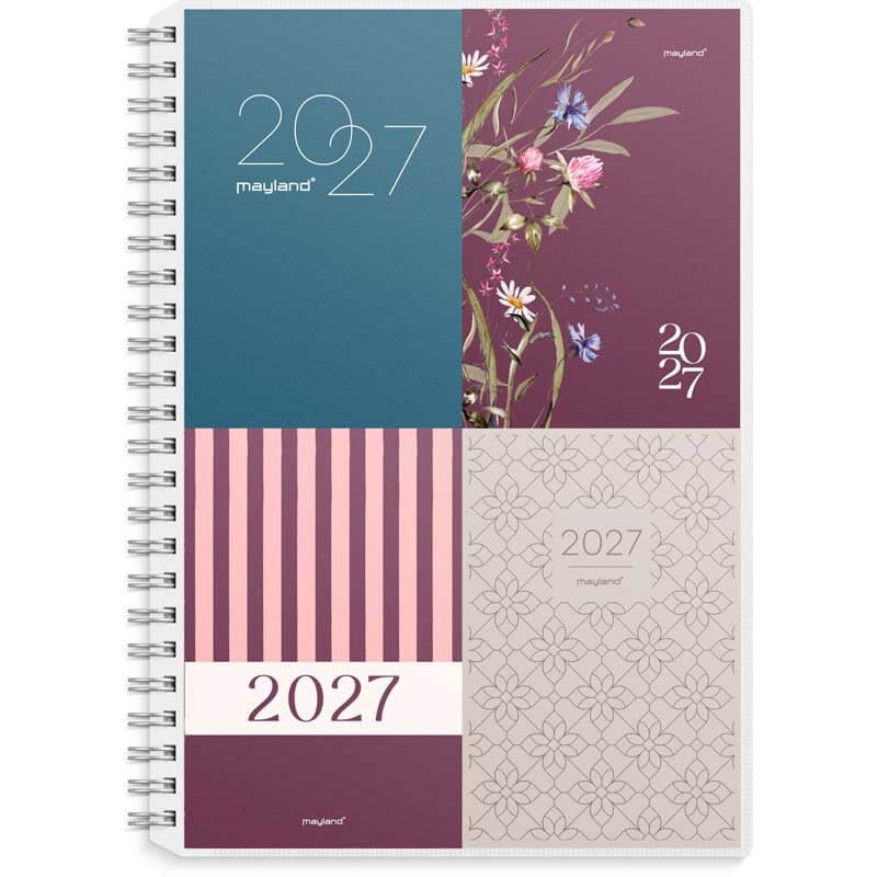Ugekalender A5 2027 Mayland tværformat m/4 illu.