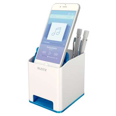 Penneholder Leitz WOW Sound blå metallic