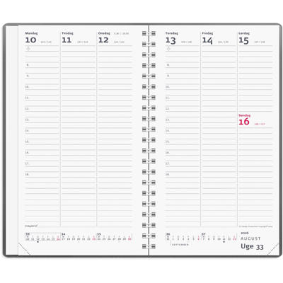 Week Planner højformat mørkegrå vinyl 2026