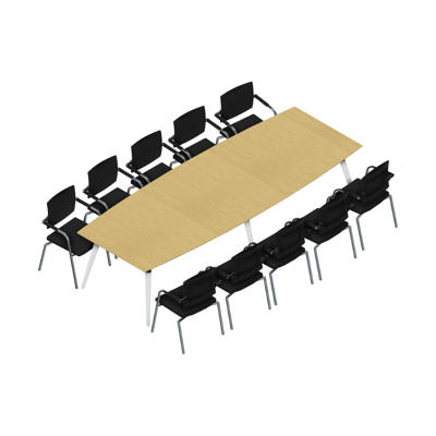 Konferencebord Dencon XL 1930 320x120 HPL eg/hvid