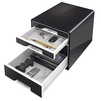 Skuffekabinet Leitz Desk Cube 4-skuffer sort