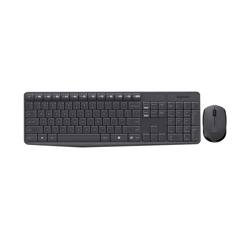 Tastatur + mus Logitech MK235 Wireless Desktop grå Nordisk