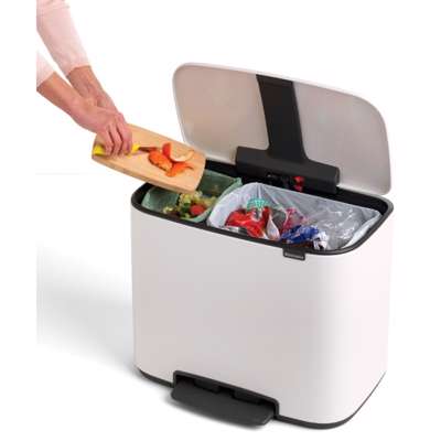 Pedalspand Brabantia Bo 11+23 liter hvid
