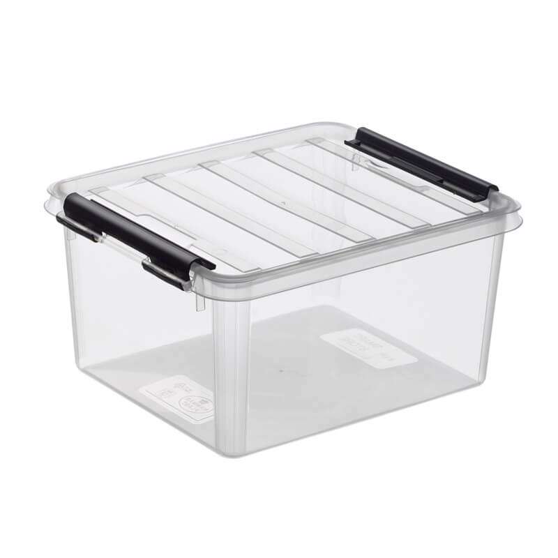 Plastkasse SmartStore Classic 2 klar 2l m/låg 21x17x11cm