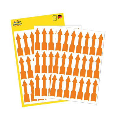 Etiketter Avery pil 39x9mm neon orange 21stk/ark 3ark/pk
