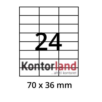 Etiketter Xerox label 70x36mm 003R97415 24stk/ark 100ark/pk