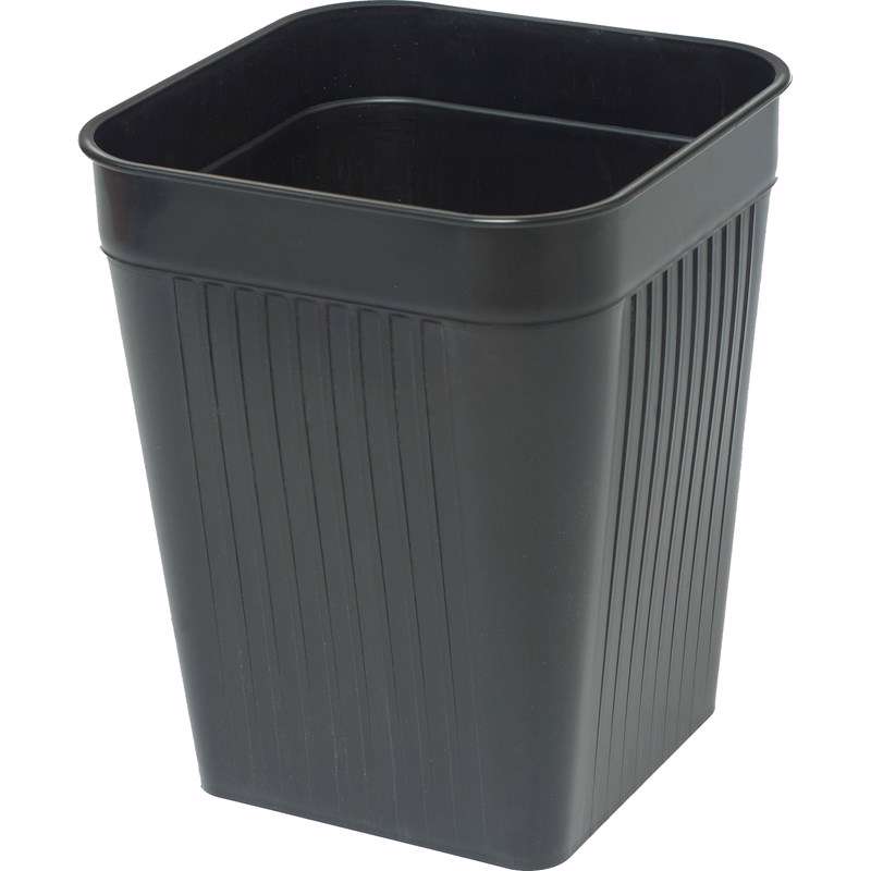 Papirkurv plast Orth sort 14 l 4-kantet 321x260x260mm