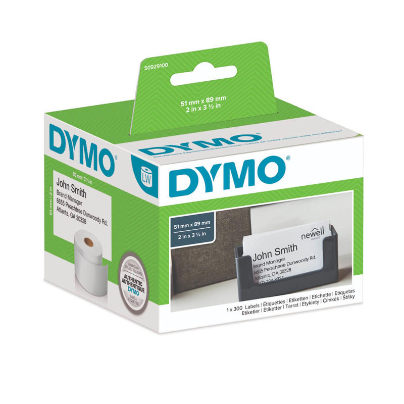 Navneskilt DYMO 51x89mm 300 stk/pk ikke klæb