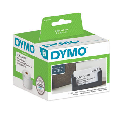 Navneskilt DYMO 51x89mm 300 stk/pk ikke klæb