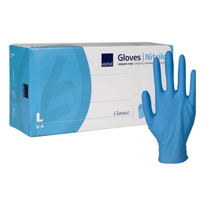 Nitrilhandsker large lyseblå pudderfri 200stk/pak