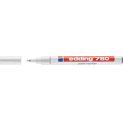 Marker Edding 780 0,8mm metalindfattet spids hvid