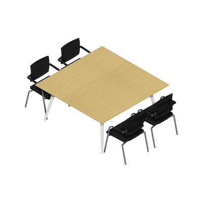 Konferencebord Dencon XL 1912 160x160 HPL eg/hvid