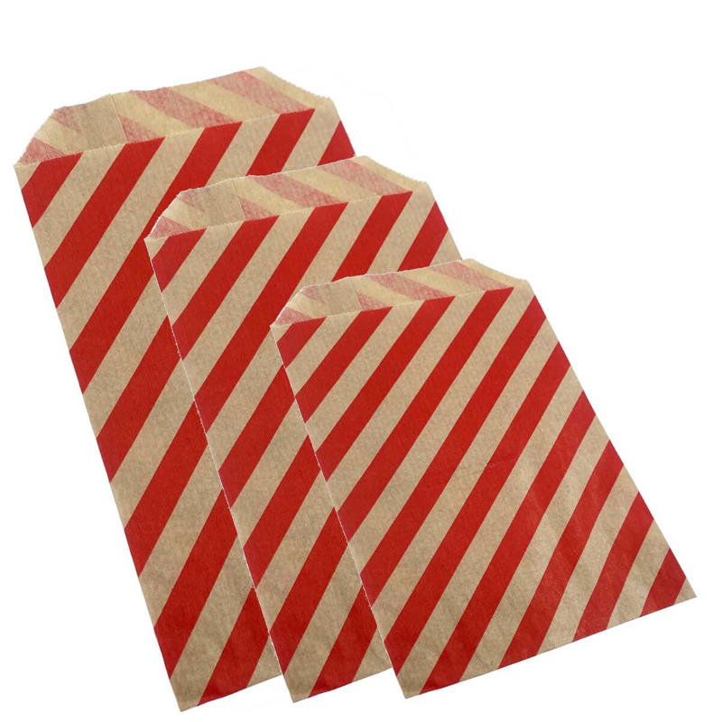 Slikposer papir brun/rød stribede 1.000/pk.