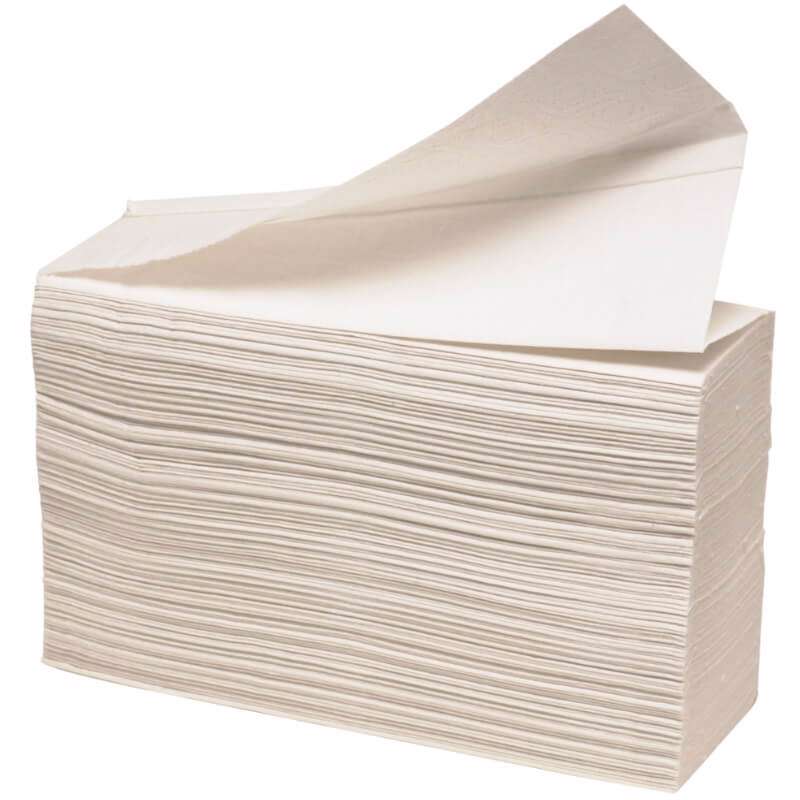 Papirhåndklæde Care-Ness Excellent W-fold 2-lags hvid m/2000
