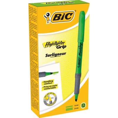 Tekstmarker Bic brite liner Grip grøn