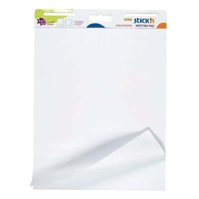 Flipover papir selvklæbende 72x62cm hvid 30ark/blk/pk./2