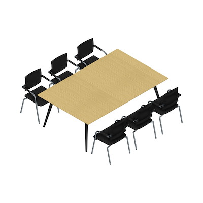 Konferencebord Dencon XL 1914 220x140 HPL eg/sort