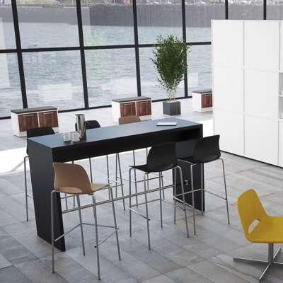 Højbord/Portalbord Dencon 140x80xH93 sort lin hvid lam