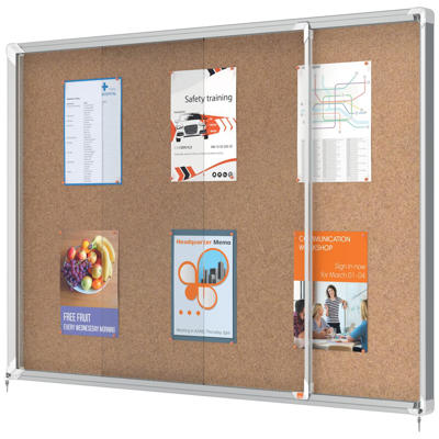 Opslagsskab Nobo Premium kork 18xA4 m/lås-skyde indendørs