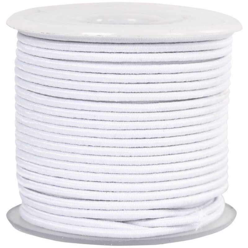 Elastiksnor Creas 25m 2mm hvid
