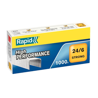 Hæfteklamme galvaniseret 24/6 Rapid strong 1000stk/pak
