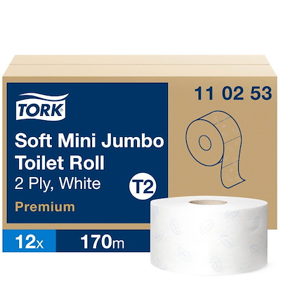 Toiletpapir Tork Jumbo Mini T2 PremSoft 2-lag 170m 110253 12