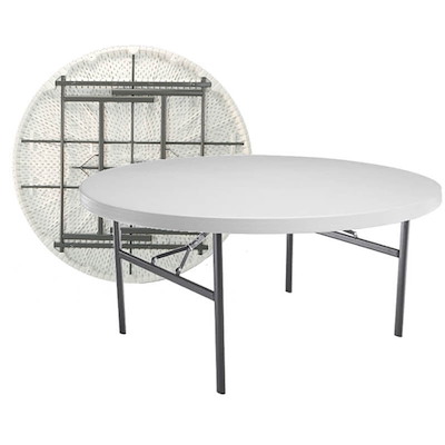 Klapbord rund Ø183 hvid