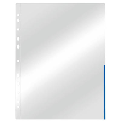 Signallomme Esselte A4 0,105mm blå halvt åben 100stk/pk