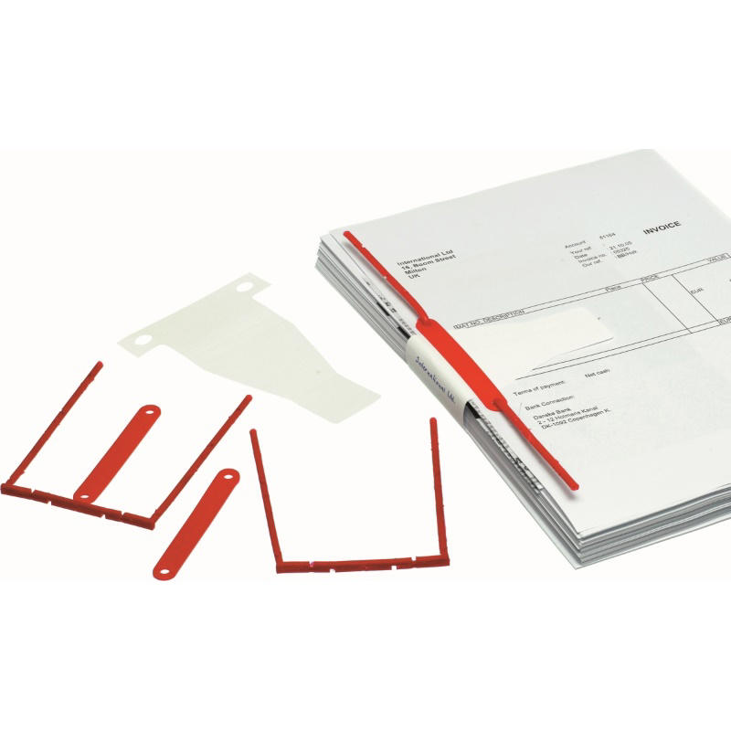 B-binder rød m/overligger og etiket 100stk/pk