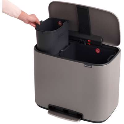 Pedalspand Brabantia Bo 11+23 liter beton grå