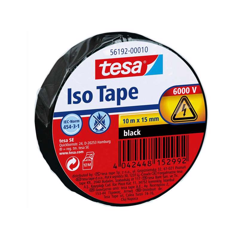 Tape Tesa isolering 15 mm x 10 m sort