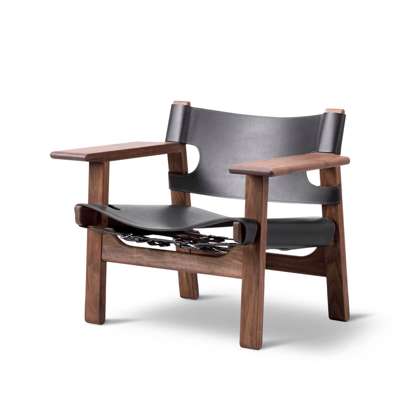 Stol Fredericia Furniture Den Spanske Stol valnød/sort læder