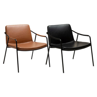 Loungestol Boto Vintage kunstlæder/sort stoleben