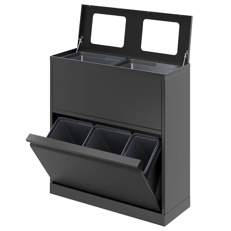 Affaldssystem affaldssortering Bica S30 880 80L m/hjul grå