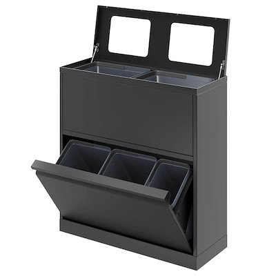 Affaldssystem affaldssortering Bica S30 880 80L m/hjul grå