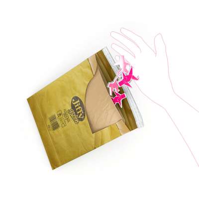 Forsendelsesposer Jiffy str. 1 165x280mm selvkl. brun/100