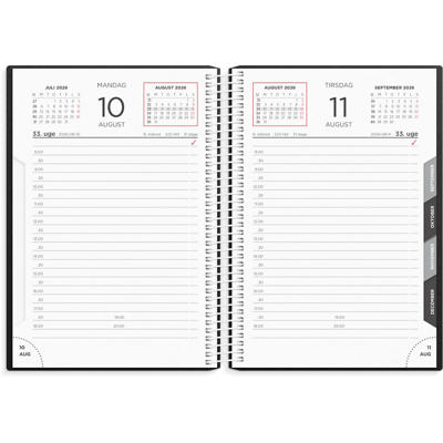 Dagkalender sort PP-plast 2026