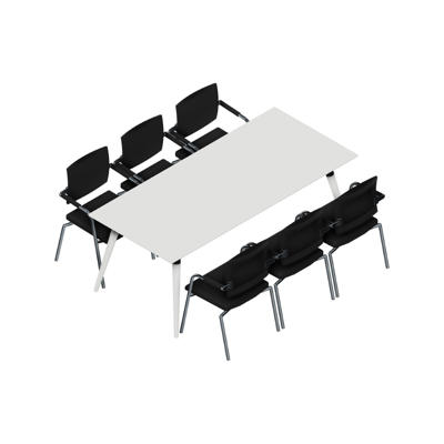 Konferencebord Dencon XL 1927 200x90 HPL hvid/hvid