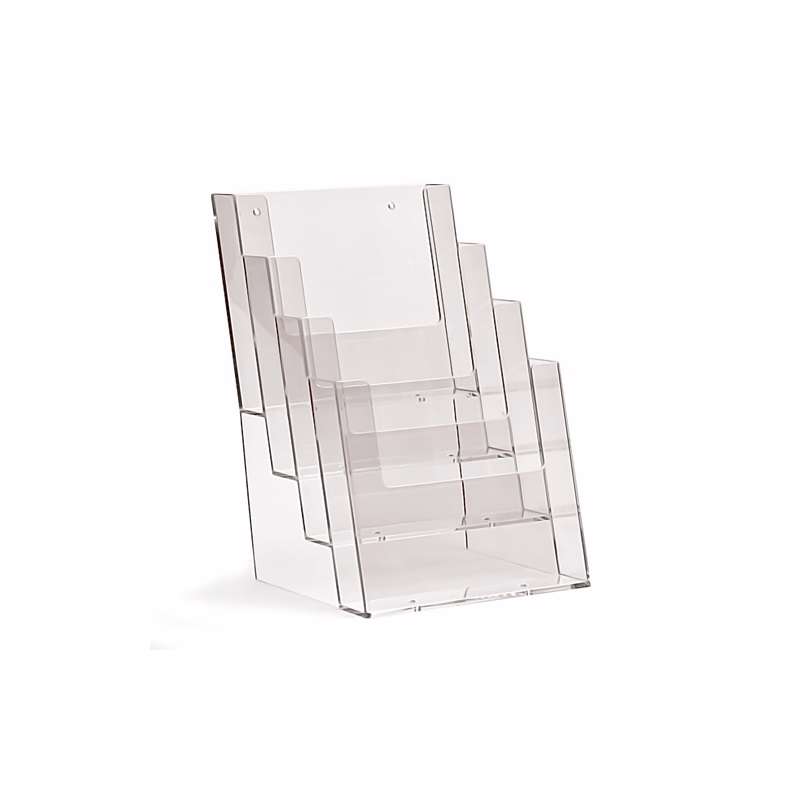 Brochurestativ A5 4 fag 4C160 stående/plexiglas bordmodel