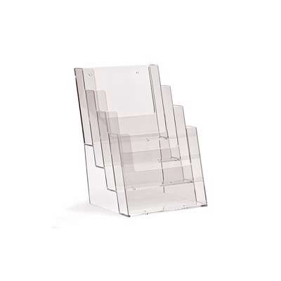 Brochurestativ A5 4 fag 4C160 stående/plexiglas bordmodel
