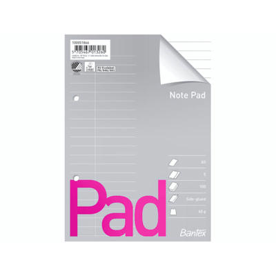 Standardblok 2 huller lin. 60g hvid A5 /5 stk.