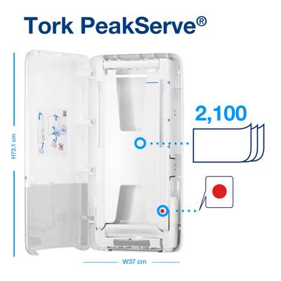 Dispenser Tork PeakServe Continuous H5 552500 hvid