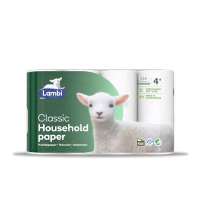 Køkkenrulle Lambi 2-lags 12,33m 5x4rul/kar 145443