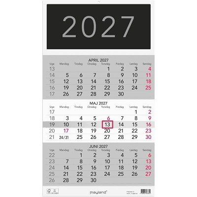 Vægkalender Triplanner 2027 Mayland